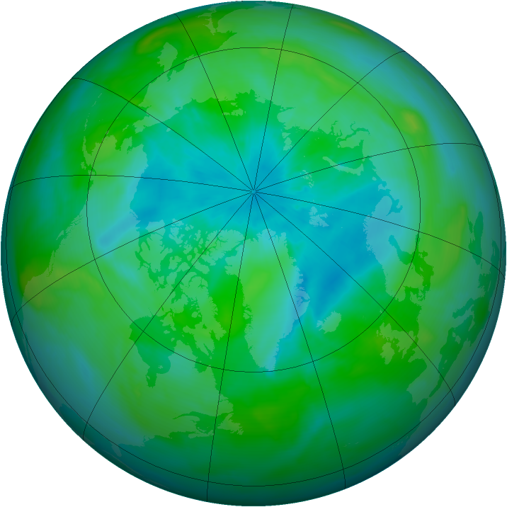 Arctic ozone map for 08 September 2010